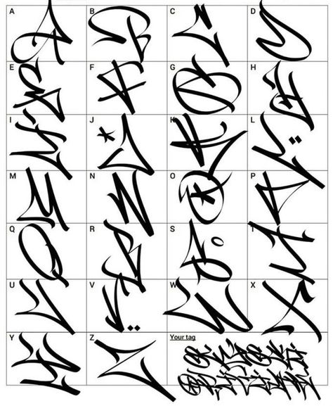 Tagging Alphabet Graffiti, Tag Graffiti Lettering Style, Tagging Alphabet, Graffiti Tag Alphabet, Throwies Graffiti Alphabet, Tagging Graffiti Ideas, Tag Fonts, Graffiti Symbols, Handstyle Graffiti