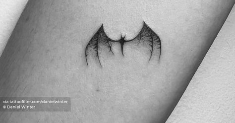 Bat tattoo located on the inner forearm. Bat Wrist Tattoo, Winter Tags, 2025 Ideas, Bat Tattoo, Inner Forearm, Wrist Tattoo, Little Tattoos, Forearm Tattoo, Wrist Tattoos