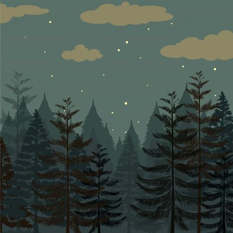 Forest At Night, Forest Drawing, Forest Silhouette, Cocoppa Wallpaper, Forest Illustration, Night Forest, Watch Wallpaper, Apple Watch Wallpaper, Forest Art