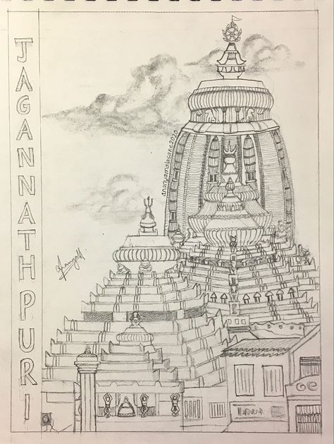 Jagannath Puri is one of the most famous temples in India... it is located in Orissa and represents Kalinga Architecture. Every year a huge festival i.e. the Jagannath Rath Yatra takes place here.... Follow for more artwork @Annie_1695 and @¡RandomArts! Puri Jagannath Temple Painting, Jagannath Temple Puri Sketch, Rath Yatra Sketch, Puri Jagannath Drawing Easy, Puri Jagannath Drawing, Rath Yatra Drawing Easy, Jagannath Sketch Pencil, Puri Jagannath Mandala Art, Rath Yatra Mandala Art