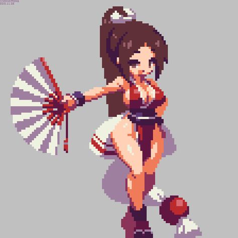 Shiranui Mai, Snk King Of Fighters, Piskel Art, Pixel Characters, Arte 8 Bits, 2160x3840 Wallpaper, 8bit Art, Cool Pixel Art, Pixel Art Characters