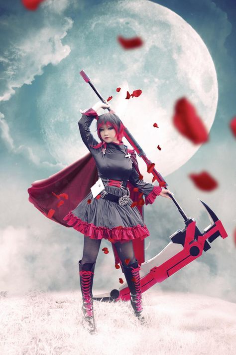 RWBY Ruby Rose - Moon by MonicaWos on DeviantArt Rwby Ruby Rose, Rwby Cosplay, Rwby Anime, Ruby Rose, Character Description, Best Cosplay, Halloween Cosplay, Artisan Craft, Rwby