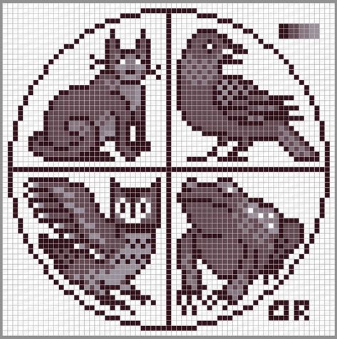 Raven Cross Stitch, Cross Stitch Pattern Free, Owl Cross Stitch, Minecraft Blueprints, Pixel Pattern, Cross Stitch Patterns Free, Free Cross Stitch, Pattern Free, Toad