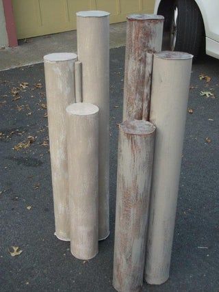 CardBoard Dock Pilings for Halloween Fence : 4 Steps (with Pictures) - Instructables Pier Pilings Diy, Diy Nautical Pilings, Pilings With Rope Diy, Dock Pilings, Slate Steps, Diy Dock, Building A Dock, Crab Feed, Halloween Fence