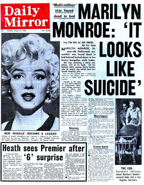 Newspaper Front Pages, John Edwards, Newspaper Headlines, Historical Newspaper, Vintage Newspaper, Newspaper Design, Marilyn Monroe Photos, Norma Jean, Old Newspaper