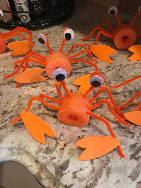 Under The Sea Float Ideas, Pool Noodle Crab, Under The Sea Parade Float, Sea Decoration Ideas Ocean Themes, Vbs 2024 Breaker Rock Beach, Vbs Ocean Theme, Breaker Rock Beach Vbs 2024, Breaker Rock Beach Vbs, Beach Party Theme