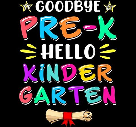 #68 Graduation Bye Pre-K Hello Kindergarten Back To School Funny T-Shirt Preschool Memory Book, Kindergarten Quotes, Back To School Funny, Hello Kindergarten, School Funny, Back To School Crafts, Kindergarten Shirts, Snoopy Quotes, Welcome Summer