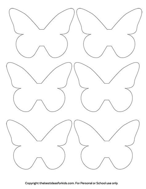 Butterfly Printable Template, Butterfly Wall Art Diy, Flower Templates Printable, Butterfly Cutout, Butterfly Outline, Butterfly Cut, Simple Butterfly, Butterfly Template, Bow Template