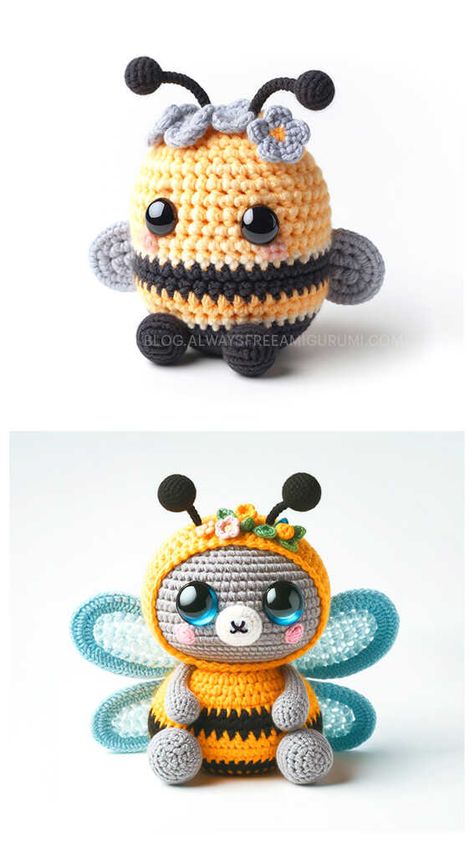 Amigurumi Bee Crochet Free Pattern Free Crochet Bee Pattern, Crochet Booth, Free Crochet Amigurumi Patterns, Amigurumi Bee, Bee Crochet, Disney Crochet Patterns, Crochet Amigurumi Patterns, Free Crochet Amigurumi, Crochet Spring