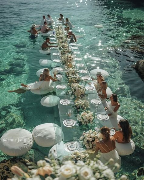 Ocean Aesthetic Wedding, Sparkly Wedding Decor, Beach Wedding Aesthetic, Yacht Wedding, Sea Wedding, Aesthetic Wedding, Wedding Types, Ocean Aesthetic, Future Wedding Plans