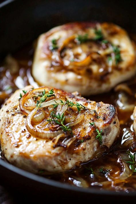 French Onion Pork Chops Lion Chops Recipes Pork, Pork Chops With Onion Soup Mix Lipton, Onion Soup Pork Chops, Pork Chops And Onions, Instapot Pork Chops, Dutch Oven Pork Chops, Pork Chop Sauce, Onion Pork Chops, French Onion Pork Chops