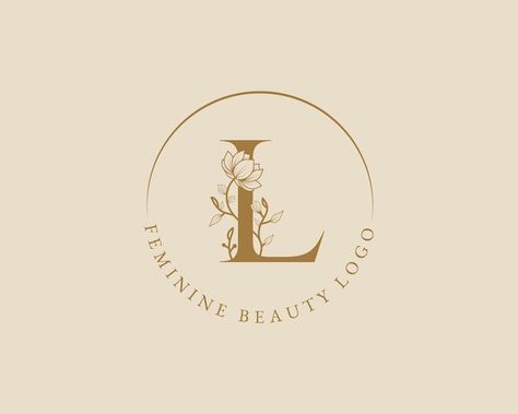 Marigold Logo, One Letter Logo, Logo With Flowers, Hub Logo, L Letter, Logo Luxe, Laurel Wreath Logo, Lady Logo, Logo Monogramme