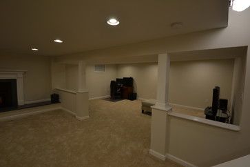 Basement remodeling, Annapolis, MD - traditional - basement - baltimore - Basement Masters Cheap Basement Remodel, Basement Movie Room, Basement Remodeling Diy, Basement Home Theater, Basement Remodel Diy, Support Beams, Basement Stairs, Small Basements, Basement Walls