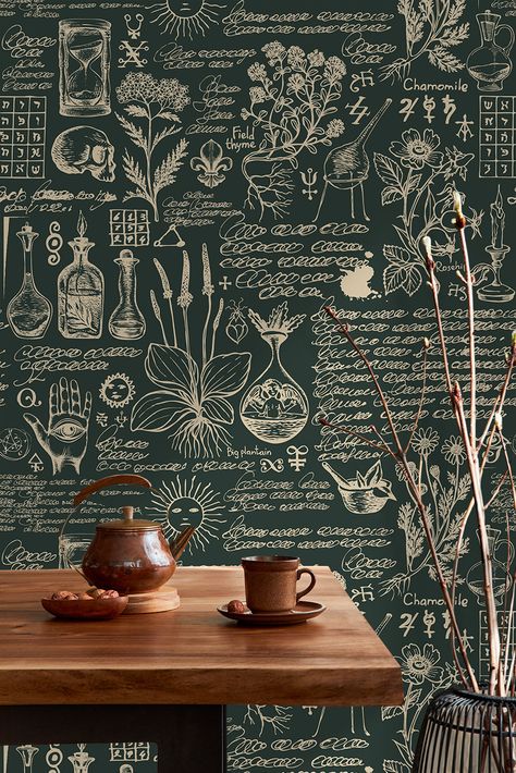 Herbs and Old Medical Symbols Pattern Wallpaper, Peel and Stick, Removable Wallpaper, Wall Print, Wall Mural - Etsy Medical Symbols, Inspire Me Home Decor, Wallpaper Accent Wall, Wallpaper Peel And Stick, Kitchen Wallpaper, Bathroom Wallpaper, Wallpaper Wall, Room Wallpaper, Wall Print