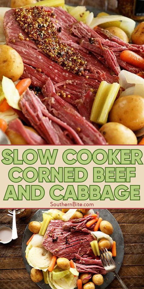 Looking for something to make for St. Patrick's Day this year? This easy and delicious slow cooker corned beef and cabbage is perfect! This easy preparation results in a super tender, yummy roast beef brisket that is even better the next day on a Reuben sandwich or better yet… Corned Beef Hash! Sometimes the leftovers are better than the original dish, right!? Corn Beef Crock Pot, Tender Corned Beef, Corned Beef Recipes Crock Pot, Crockpot Cabbage Recipes, Corned Beef Recipes Slow Cooker, Crock Pot Corned Beef, Slow Cooker Corned Beef, Cooking Corned Beef, Cauliflowers