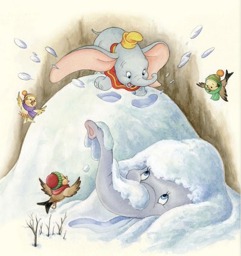 Dumbo Christmas, Disney Dumbo Art, Dumbo Art, Dumbo 1941, Dumbo Movie, Dumbo The Elephant, Pinocchio Disney, Disney Best Friends, Cute Disney Characters