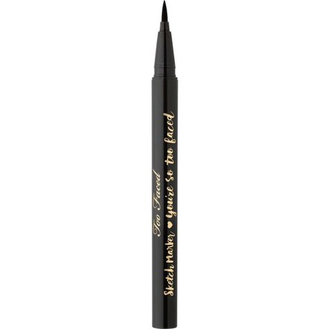 Too Faced Sketch Marker eyeliner ($18) ❤ liked on Polyvore featuring beauty products, makeup, eye makeup, eyeliner, eyes and too faced cosmetics Sketch Eyeliner, Eye Makeup Eyeliner, Eyeliner Shapes, How To Do Eyeliner, Ulta Makeup, Eyeliner For Beginners, Eyeliner Products, Makeup Sets, Perfect Eyeliner