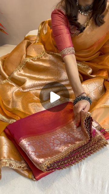 Saree K Suit Design, Rich Saree Look, Saree Pattern Dress, Jewellery For Silk Saree, Dresses Out Of Sarees, Kora Banarasi Silk Saree, New Designer Blouse Design, Anarkali Dress From Saree, Kora Silk Sarees With Price