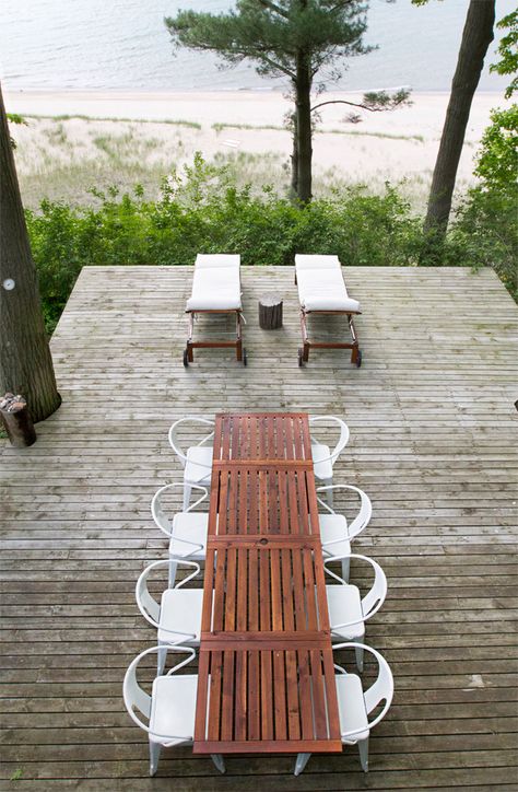 Sarah Sherman Samuel:cabin progress: patio table | Sarah Sherman Samuel Amazing Backyards, Ikea Applaro, Cabin Patio, Ikea Outdoor Furniture, Ikea Outdoor, Cabin Renovation, Sarah Sherman, Sarah Sherman Samuel, Patio Diy