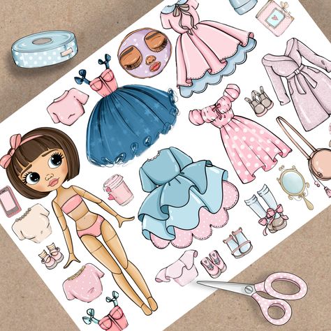 Free Printable Paper Doll Templates for Kids - Download Now! Free Printable Paper Dolls, Paper Clothes, Barbie Paper Dolls, Paper Dolls Clothing, Paper Dolls Diy, Paper Doll Dress, Paper Doll House, Dolls Clothes Diy, Paper Doll Template