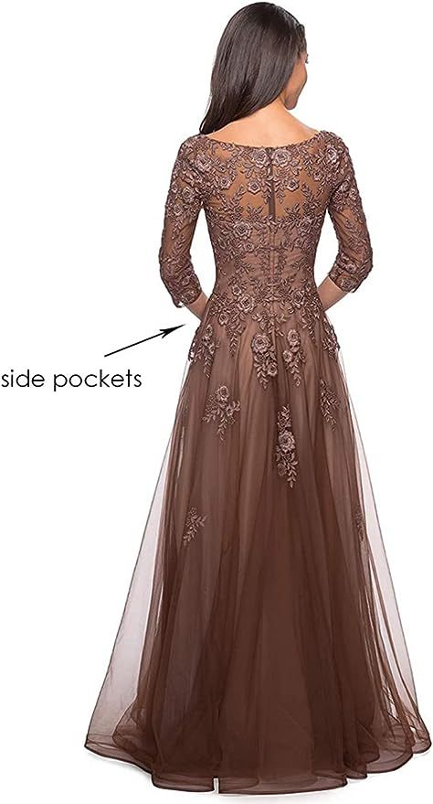 Plus Size Mother of The Groom Dresses for Wedding A Line Chiffon Lace Bodice Sage Green Evening Dress with Pockets US 18w at Amazon Women’s Clothing store Floral Motif Design, Parade Dress, Mother Of The Bride Dresses Long, Full Tulle Skirt, Dresses With Pockets, Evening Dresses With Sleeves, A Line Gown, Evening Gowns Formal, Bride Dresses