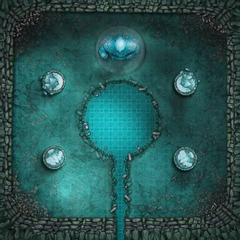 Ruined Temple, Stat Block, Dnd World Map, Building Map, Underwater City, Dnd Dragons, Tabletop Rpg Maps, Map Pictures, Rpg Map