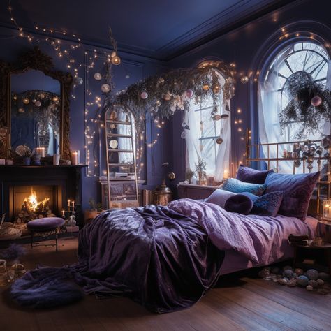 Night Court Bedroom, Maximalist House, Fairytale Life, Fantasy Settings, Goth Bedroom, Room Things, Dream Bedroom Inspiration, Gothic Bedroom, Palace Interior