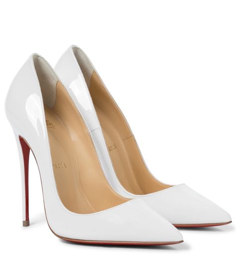 Christian Louboutin - So Kate 120 patent leather pumps | Mytheresa White Louboutin Heels, White Louboutin, Fancy Flats, Christian Louboutin So Kate, Designer Pieces, So Kate, Leather Western Boots, Louboutin Heels, Graduation Outfit