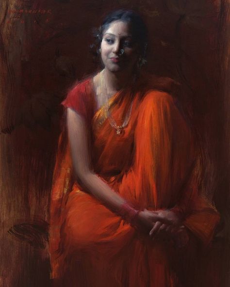 Smile Poem, Take A Smile, Painting Orange, Figure Sketching, Art Society, Indian Art Paintings, Great Paintings, Colorful Portrait, Illusion Art