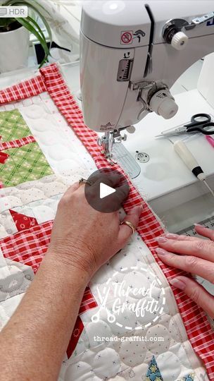 81K views · 1.5K reactions | Step #behindtheseams with me and let’s make a flange binding on my new Home Town Holiday table runner!  As many of you know I am all self taught, so I might not do things the traditional way but that’s the fun thing about being creative, there are no rules!! 

Comment ‘Binding’ and I will send you the links to my binding rulers and YouTube tutorials.  Or the next time you have a special quilt done sent it to me for longarm quilting service and I will do the binding for you! ❤️✂️🧵
Batting: 80/20 Hobbs
Fabric: Hometown Holiday @beelori1 @fatquartershop
Panto: Circles @juliehirt
Maker: ME 😍

Find me at Thread-Graffiti.com for longarm and binding services!

#FatQuarterShop #HomeTownHoliday #LoriHolt #christmasdecor #christmastree #houstonquiltmarket #hobbsbatting Adding Binding To A Quilt, Machine Quilting Ideas, Flange Binding, Quilting Hacks, Binding Quilt, Longarm Quilting Tutorials, Binding Techniques, Quilt Binding Tutorial, Quilted Table Runners Christmas