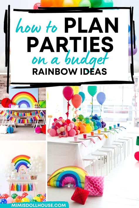 Rainbow Party Ideas that kids will love. Rainbow decorations can totally make a party! Looking for the pot of gold or just want to throw a St. Patrick's Day party that is not all green? Rainbow party ideas are amazing for birthdays, rainbow baby showers and so much more. These ideas are definitely show stoppers! Rainbow Theam Decoration, Outdoor Rainbow Birthday Party, Rainbow Party Table Decor, Rainbow Bday Party Ideas, Rainbow Party Ideas For Adults, Rainbow Themed Party Games, Rainbow Two Year Old Party, Rainbow Theme Decorations, Metallic Rainbow Birthday Party