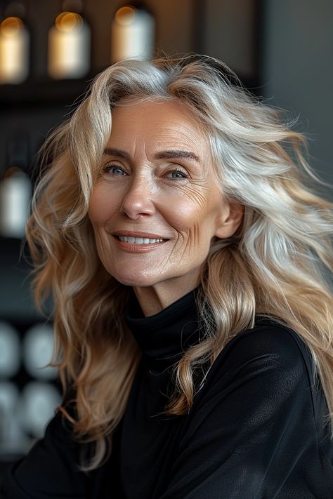 19 Timeless Long Hairstyles for Women Over 60 That Prove Age Is Just a Number Senior Long Hairstyles Older Women, Long Blonde Hair Styles For Women Over 50, Over 60 Long Hairstyles, Hairstyles With Long Layers, July Hairstyles, Long Hair Older Women, Lob Hairstyles, Long Hairstyles For Women, Long Silver Hair