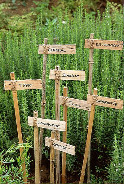 11 Creative Plant Marker Ideas- Rustic French DIY plant markers | how to label plants in your garden, label your herbs #gardening #DIY #garden #craft Plantarea Legumelor, Garden Tags, Garden Labels, Veg Garden, Plant Labels, School Garden, Garden Markers, Have Inspiration, Plant Markers