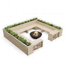 Fire Pit Planter, Circular Fire Pit, Fire Pit Bench, Outdoor Fire Pit Seating, Fire Pit Garden, Fire Pit Seating Area, Garden Retaining Wall, Garden Centerpiece, Planter Bench