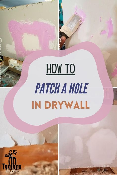 Picture this, you missed the stud when hanging a big piece of art now you have an unsightly hole in your wall. This how-to-patch a hole-in-drywall tutorial has the answers you need. Wall Patch Repair, How To Fix A Hole In The Wall, Patch Drywall, Drywall Tape, How To Patch Drywall, Patch Hole, Drywall Repair, Dry Sand, Drywall Screws