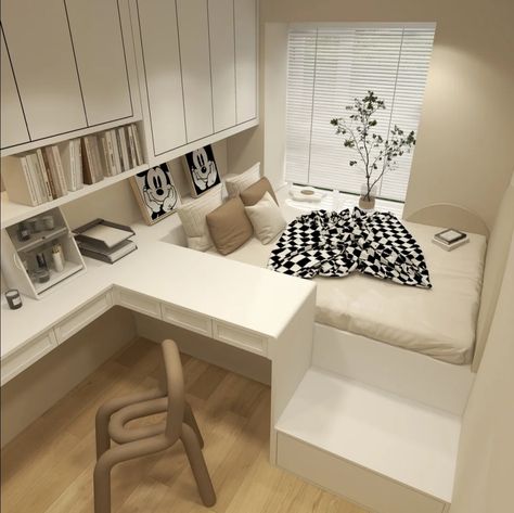 Ideas Cuarto, Tiny Bedroom Design, Small Bedroom Inspiration, Design Ložnic, Small Bedroom Interior, Small Room Design Bedroom, Garden Home Decor, Home Design Inspiration, Study Room Decor