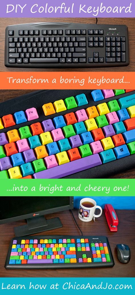 DIY Colorful Keyboard diy craft crafts diy ideas diy crafts fun crafts crafts for teens Colorful Keyboard, Computer Diy, Geek Crafts, Crafts For Teens, Diy Arts And Crafts, Diy Projects To Try, Cute Crafts, Cool Diy, Bulletin Board