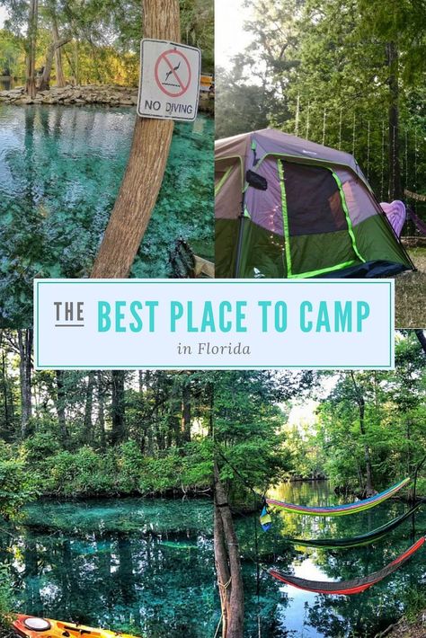 Florida has the best outdoor camping adventures! Ginnie Springs Florida is the perfect camping vacation to take with the kids, this is the perfect travel guide for great camping spots and road trips packing list for Florida! Don't forget to stop by Fort Pickens, St George Island, Fort Desoto, and Crystal River! #ginniesprings #floridatravel #campingtrips #floridacamping #travelwithkids Ginnie Springs Florida, Florida Bucket List, Best Places In Florida, Ginnie Springs, Florida Camping, Spring Camping, Camper Hacks, Florida Adventures, Springs Florida