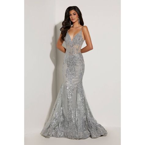 Brand New With Tags. Special Occasions. Color: Silver. H-398 7317 S22 Spag Strap W/V-Neck Sheer Corset Colored Sequins And Silver Glitter Thruout Tags: Sequined, Size 14, Tall Height, Semi Formal Wedding Guest, Silver, Plus Size, 7317, Jasz Couture, Jewelled, Sequin, Corset, Pageant, Mermaid, V Neck, Floor Length, Sheer, Size L Silver Dress Wedding, Silver Beaded Dress, Silver Formal Dresses, Prom Mermaid, Silver Wedding Dress, Sequin Corset, Hoco Ideas, Silver Dresses, Silver Prom Dress