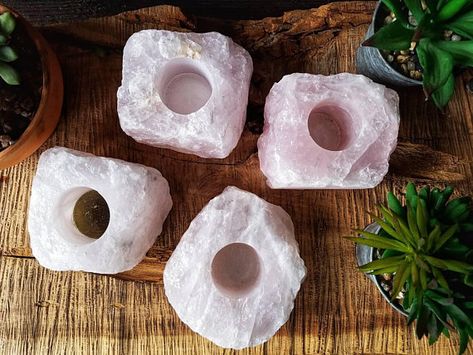 Stone Succulent, Rose Quartz Candle Holder, Rose Quartz Candle, Quartz Candle, Quartz Candle Holder, Mandala Rose, Large Candle Holders, Crystal Candle Holder, Crystal Candle