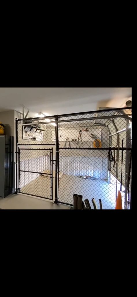 Luxurious Dog Room, Dog Kennel In Basement, Dog Bed In Garage, Dog Room Multiple Dogs, Garage With Dog Kennel, Dog Run In Garage, Dog Set Up In Garage, Dog Kennel Basement, Indoor Dog Kennels Ideas