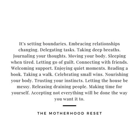 Want to add anything else? 👇🏻 - - - @themotherhoodreset 🤍 Motherhood, postpartum, family, mum life, mom, toddler mom, quotes, motherhood unplugged Toddler Mom Quotes, Draining People, New Mom Quotes, Mum Life, Trust Your Instincts, Toddler Mom, Setting Boundaries, Move Your Body, Quiet Moments