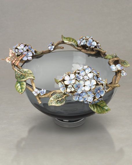 Jay Strongwater, Gorgeous Glass, Ceramic Flowers, Clay Pottery, Glass Sculpture, Flowers And Leaves, Glass Bowl, Luxury Interior, Clay Art