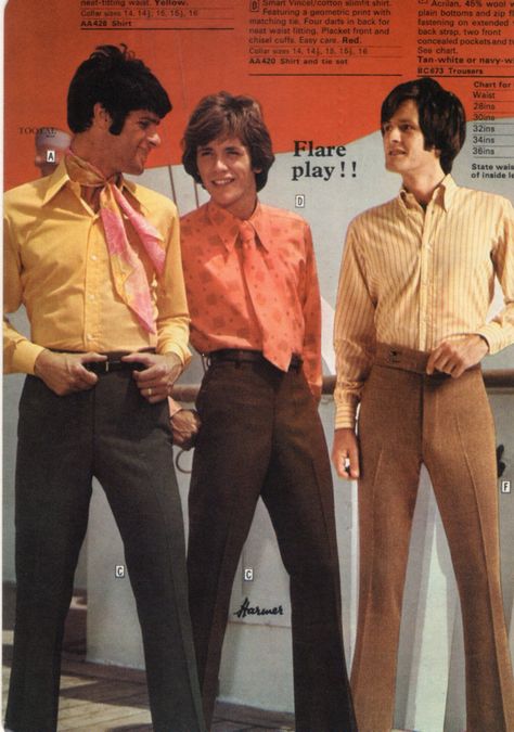 hair n collars Men’s 60s Outfits, 1970 Male Fashion, 1969 Mens Fashion, 1968 Mens Fashion, Seventies Men’s Fashion, 1970s Mens Fashion, 60s Mens Fashion, 1960s Fashion Mens, 70s Fashion Men