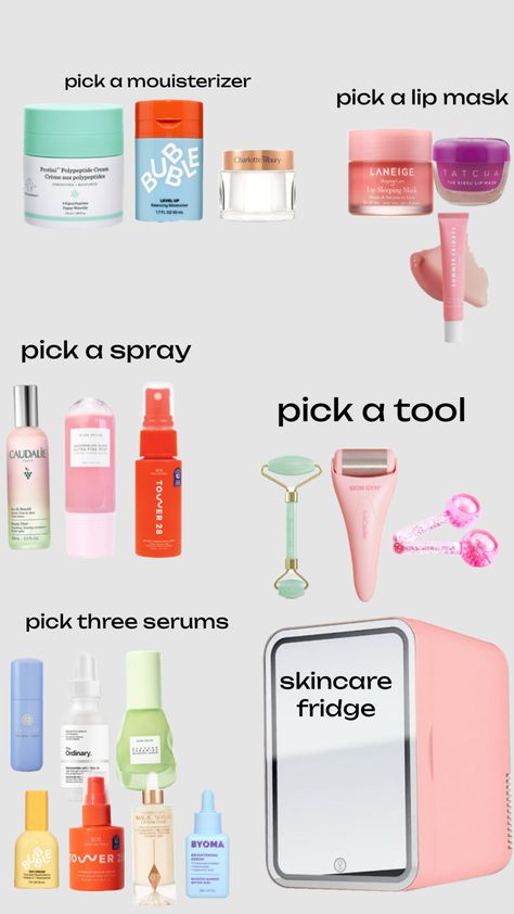 skincare fridge Skincare Fridge Aesthetic, Fridge Aesthetic, Skincare Fridge, Cute Birthday Ideas, Skin Care, Skin, Makeup, Make Up