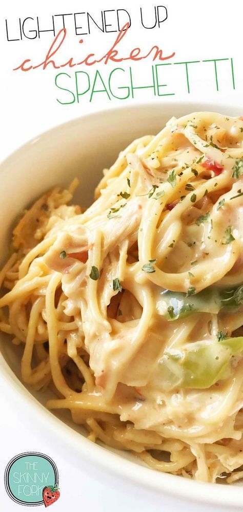 Healthy Chicken Spaghetti, Chicken Spaghetti Casserole, Chicken Spaghetti Recipes, Chicken Spaghetti, Healthy Pasta Recipes, Spaghetti Recipes, Buffalo Chicken, Pasta Dishes, Pasta Recipes