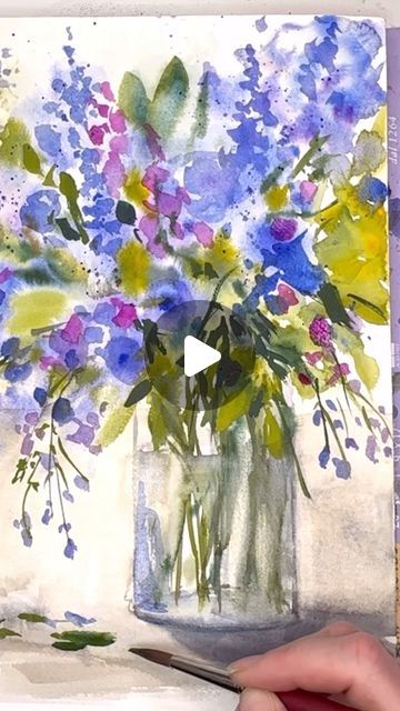 Loose Watercolor Paintings Tutorials, Loose Watercolor Flowers Tutorial, Watercolour Flowers Tutorial, Watercolor Illustration Tutorial, Loose Watercolour, Loose Watercolor Paintings, Loose Watercolor Flowers, Watercolour Florals, Basic Watercolor