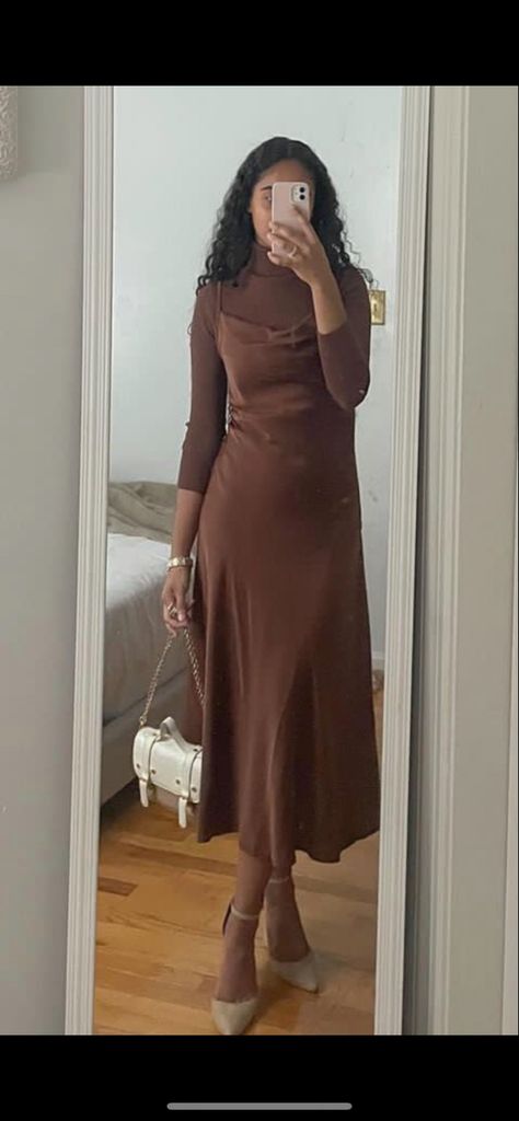 Brown Dress And Sneakers Outfit, Modern Outfits For School, Corporate Baddie Skirt Outfits, Winter Dresses For Church, Modest Fall Outfits Casual Apostolic Fashion, Catholic Church Outfit For Women, Modest Church Outfits Black Women, Modest Feminine Outfits Black Women, Cute Christian Outfits Modesty