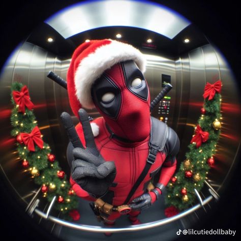 Deadpool — Made by: lilcutiedollbaby (TikTok) Miles Morales Christmas Icon, Deadpool Christmas Pfp, Christmas Profile Pics Aesthetic, Aesthetic Christmas Pfp, Design Profile Picture, Profile Picture Funny, Deadpool Christmas, Christmas Profile Pictures, Christmas Pfps