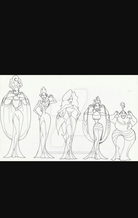 Calliope Clio Melpomene Terpsichore Thalia Calliope Tattoo, Disney Character Sketches, Disney Princess Drawings, Disney Concept Art, Walt Disney Pictures, Character Sketches, Tree Drawing, Character Design Animation, Hercules